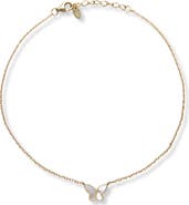 Argento Vivo Sterling Silver Mother-of-Pearl Butterfly Pendant Anklet