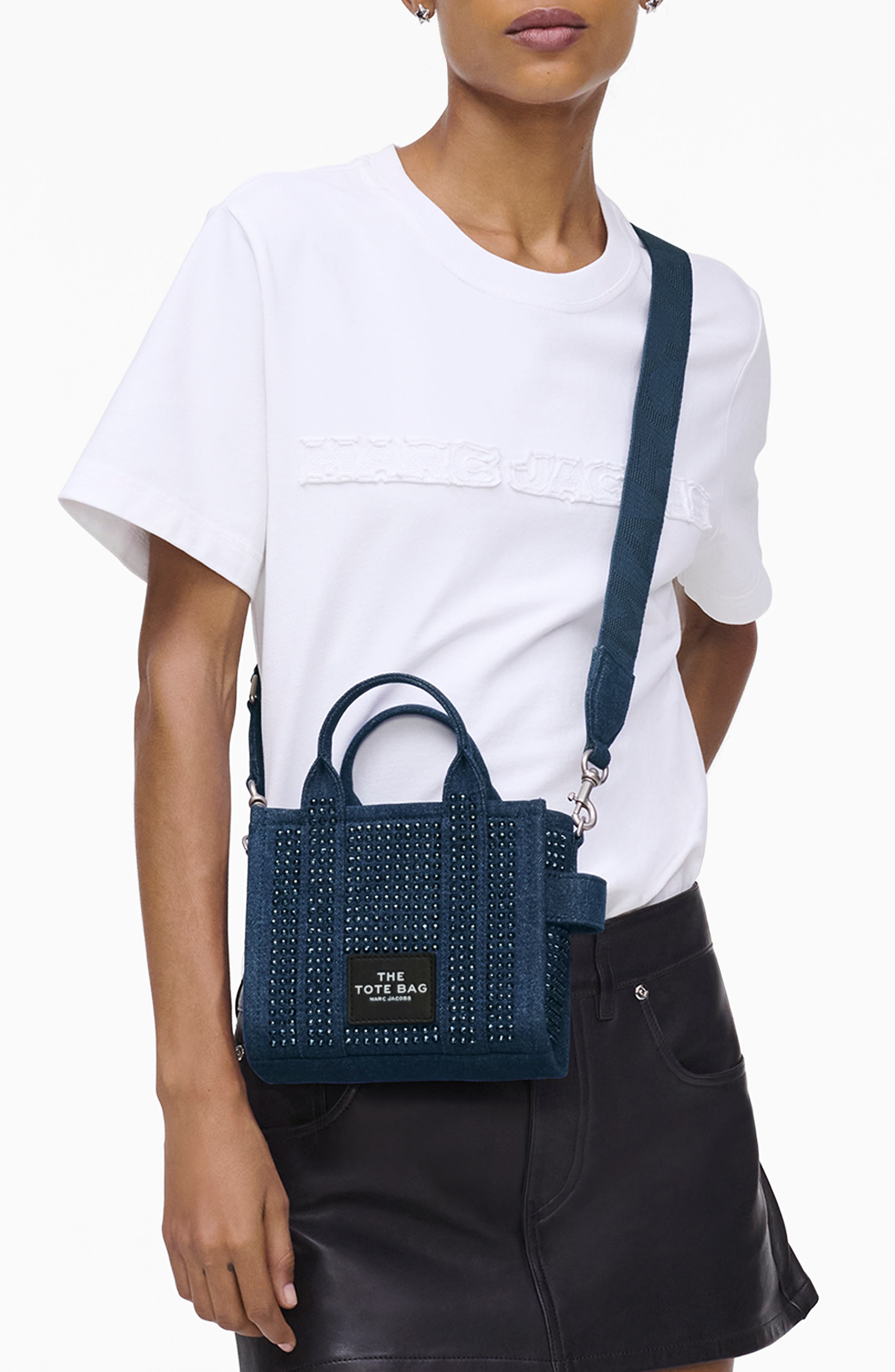 Marc Jacobs The Crystal Denim Crossbody Tote Bag, Alternate, color, 