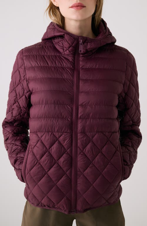 Lole The Base Packable Insulated Hooded Jacket In Burgundy