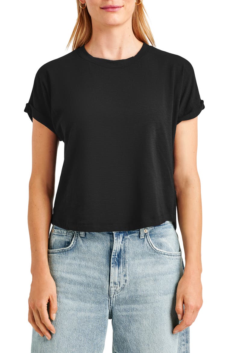 Skye Slub T-Shirt, Main, color, BLACK