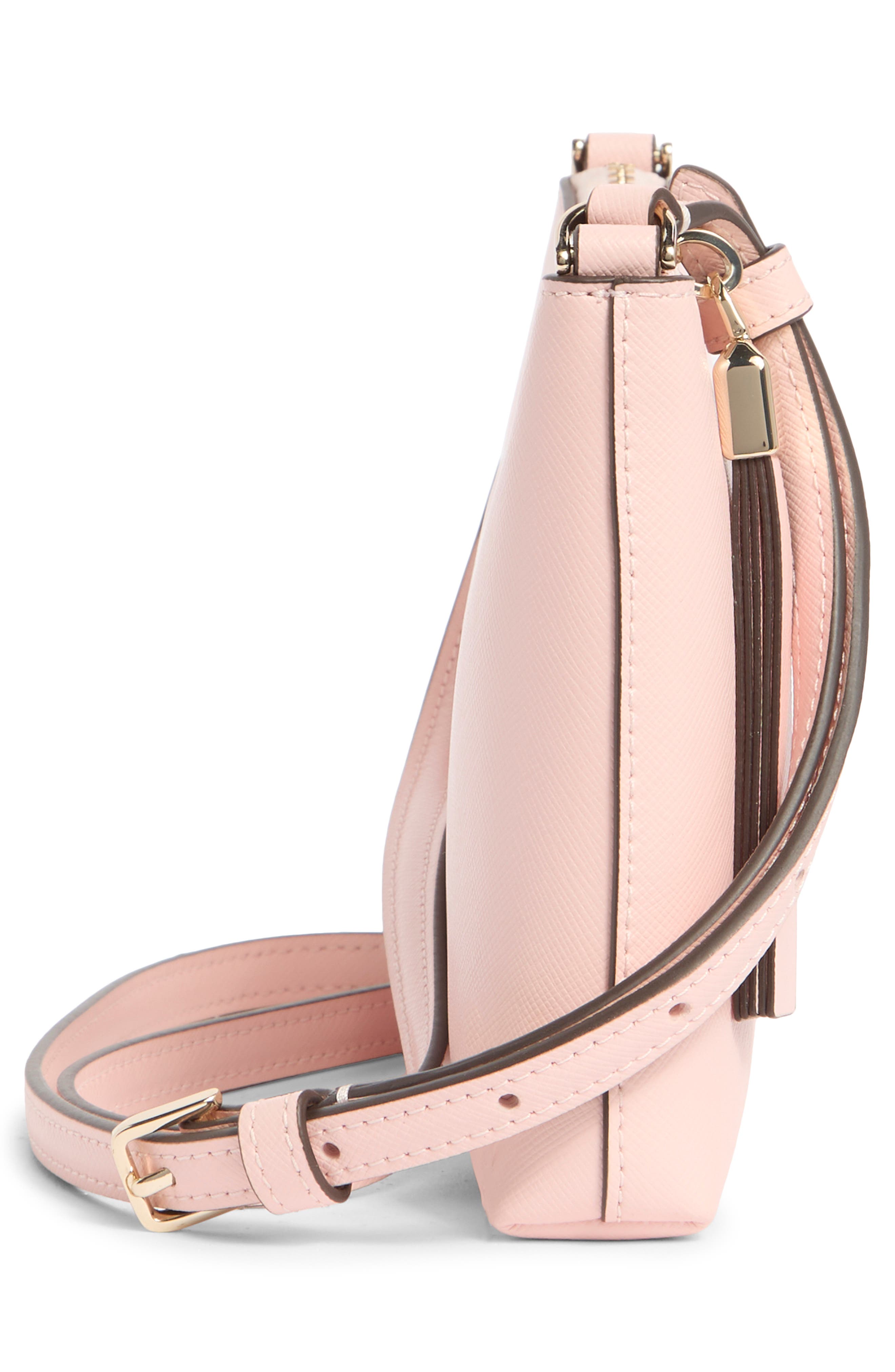 Kate Spade New York sadie saffiano leather small crossbody bag, Alternate, color, Chalk Pink