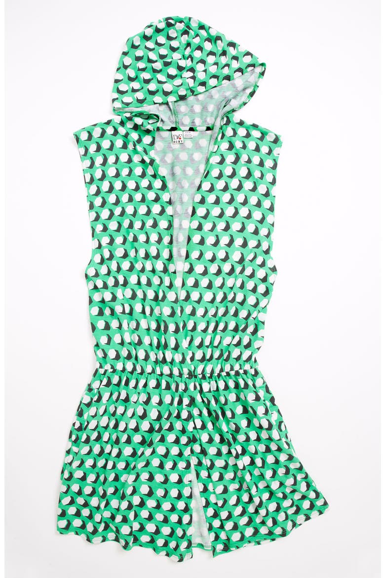 'DVF Loves Roxy' Hooded Cover-Up Dress, Alternate, color, WHITE