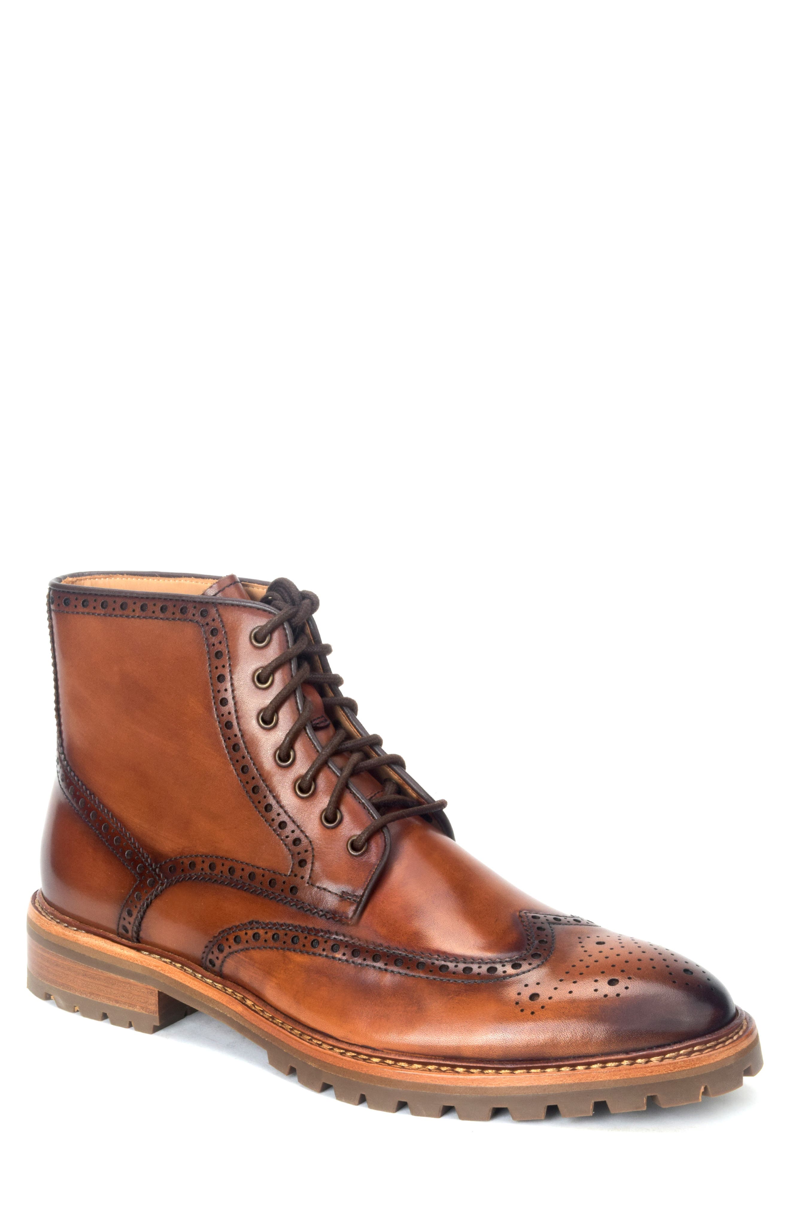 Warfield & Grand Rockford Wingtip Boot, Main, color, Tan