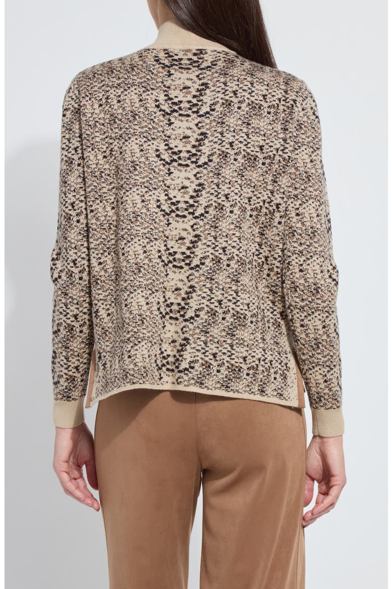 Declan Mock Neck Jacquard Sweater, Alternate, color, LUX CAM SN