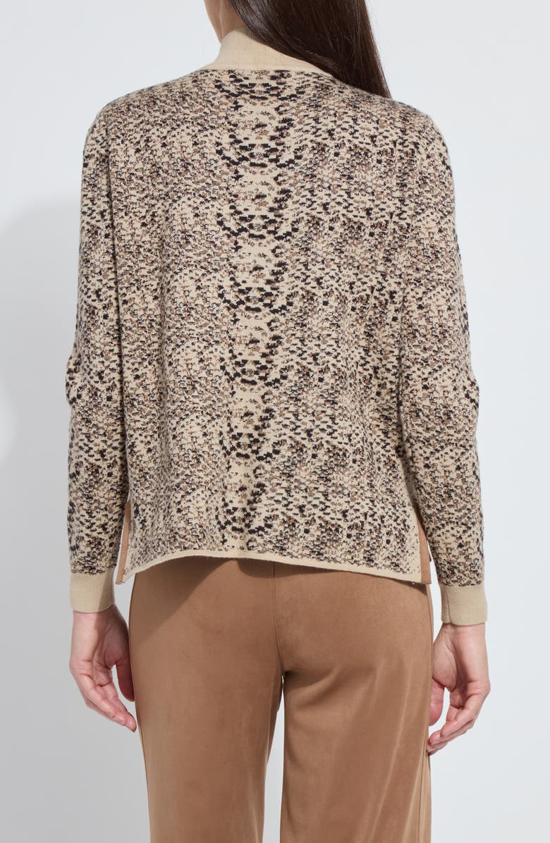 Lysse Declan Mock Neck Jacquard Sweater, Alternate, color, Lux Camel Snake Jacquard