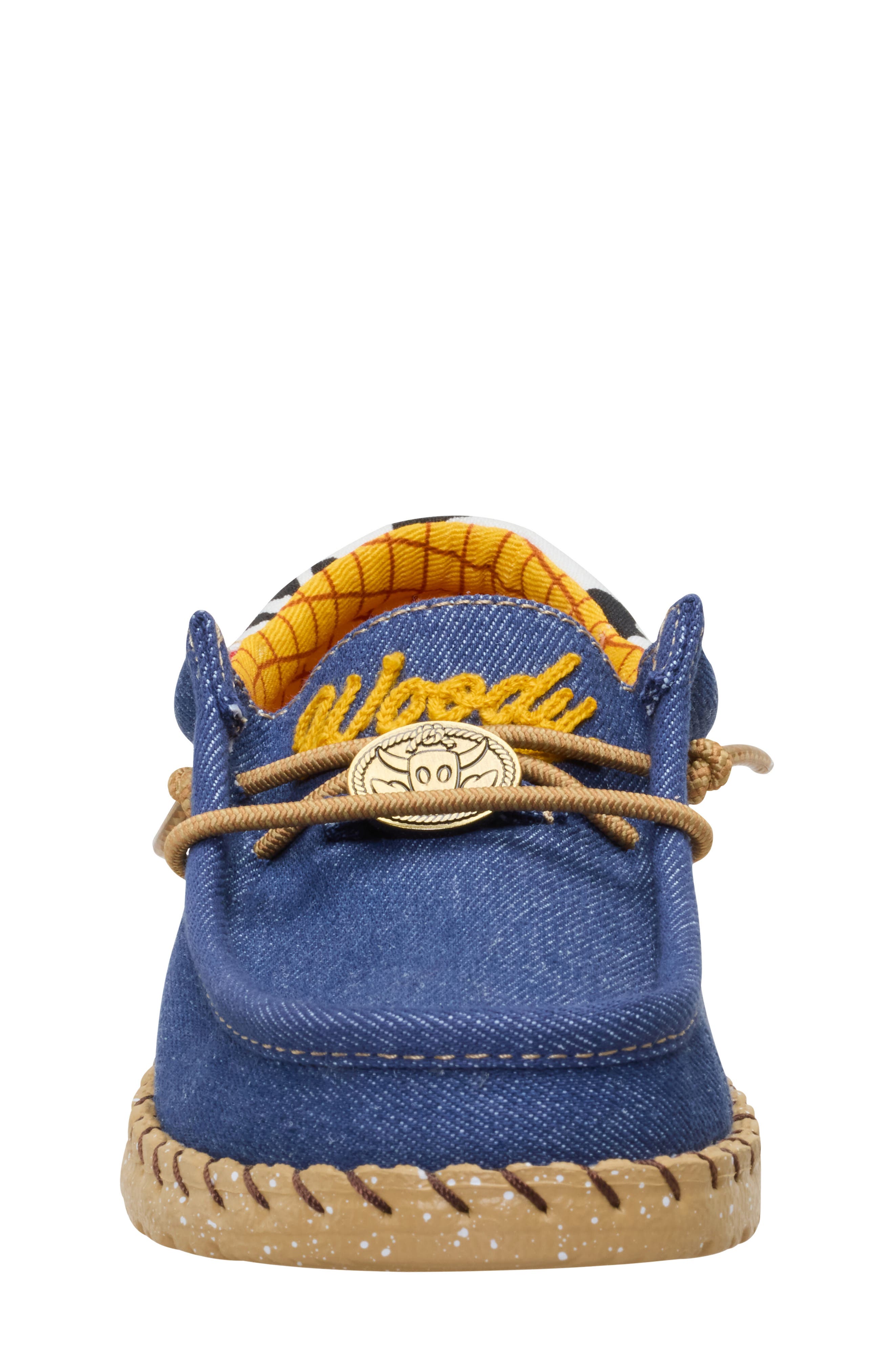 Hey Dude x Toy Story Wally Sheriff Woody Slip-On, Alternate, color, White/ Faded Denim