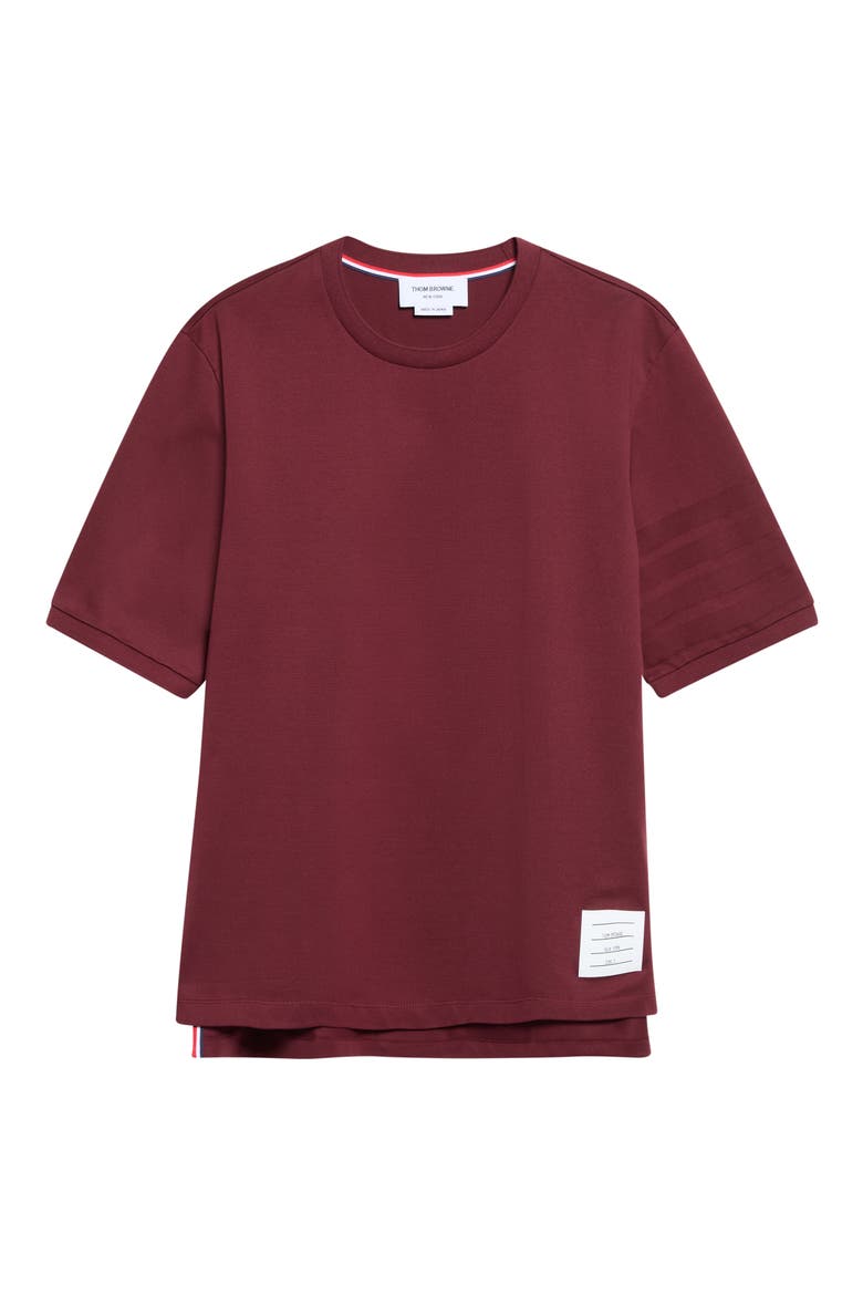 4-Bar Cotton T-Shirt, Alternate, color, BURGUNDY