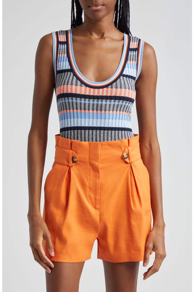 Sandra Stripe Rib Sweater Tank, Main, color, BLUE MULTI