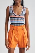 Veronica Beard Sandra Stripe Rib Sweater Tank