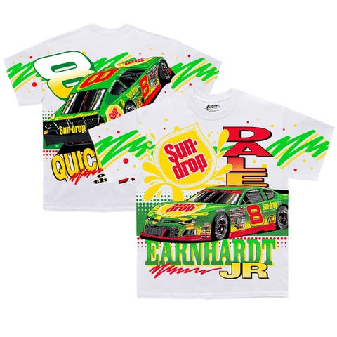 Men's JR Motorsports Official Team Apparel  White Dale Earnhardt Jr. Sun Drop Total Print T-Shirt