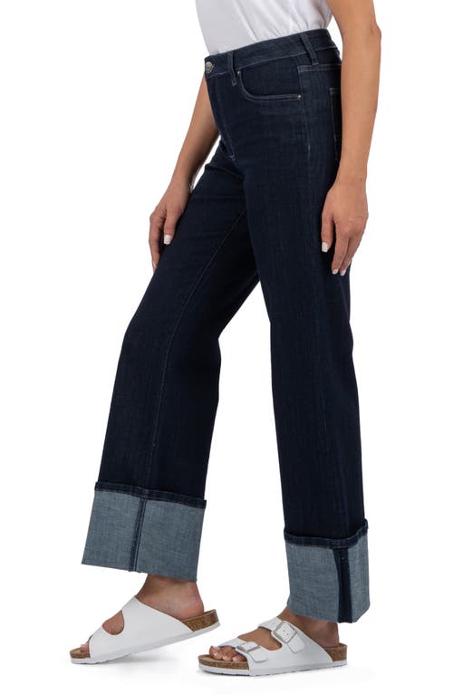 Kut From The Kloth High Waist Cuffed Wide Leg Jeans In Distinguished