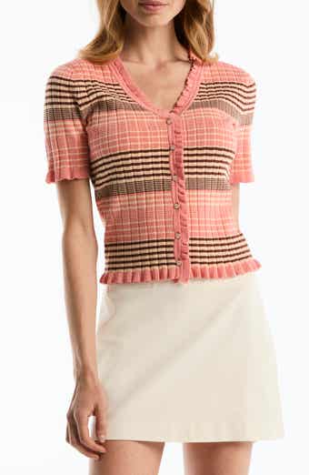 Ruffled V-Neck Cardigan