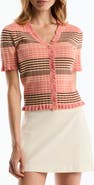 Laundry by Shelli Segal Ruffled V-Neck Cardigan