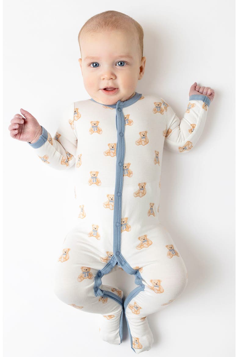 Teddy Bear Snap Footie, Alternate, color, TEDDY BEAR