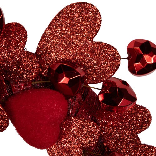 Northlight Heart Shaped Glittered Valentine's Day Wreath In Red