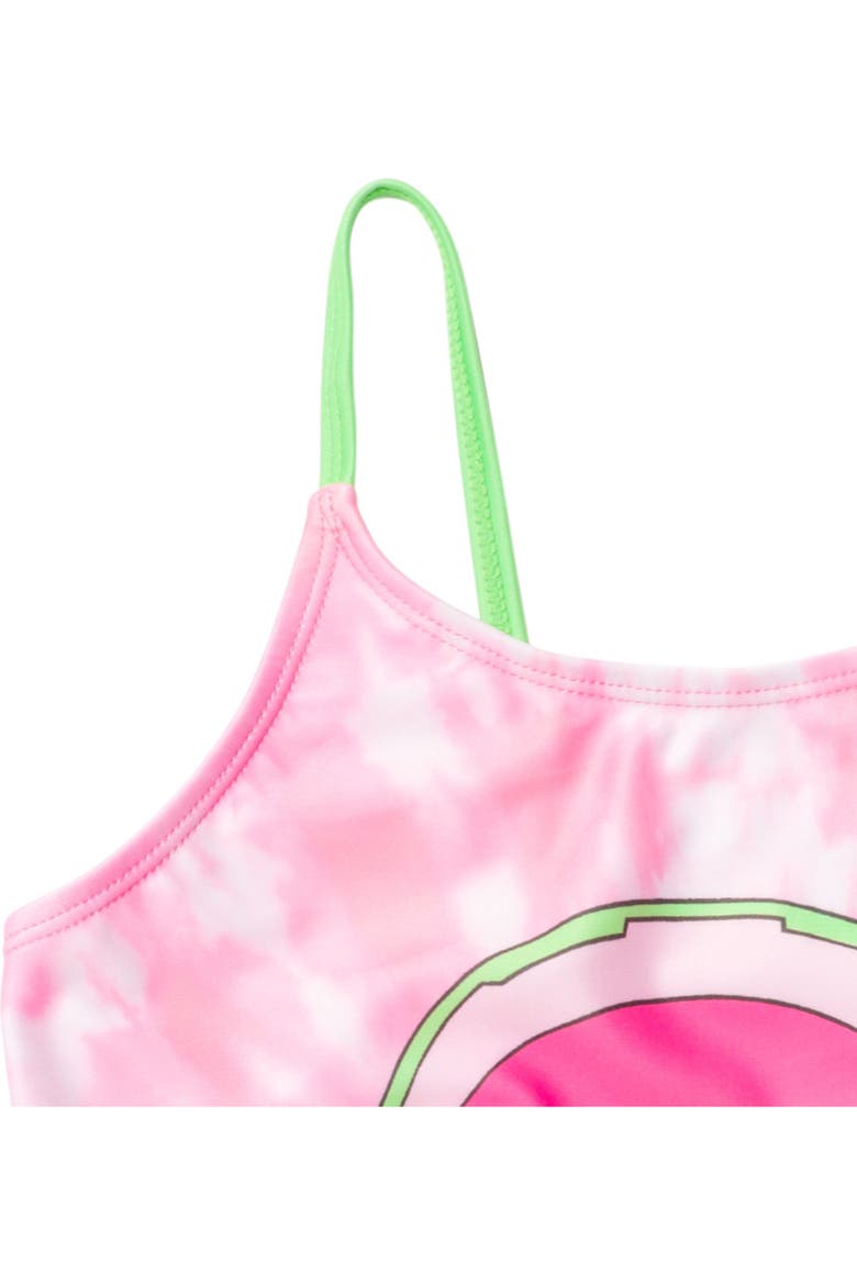 The Mandalorian Grogu One Piece Bathing Suit, Alternate, color, Grogu Pink Tie Dye