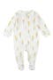 Daffodil Print Cotton Rib One-Piece Footed Pajamas