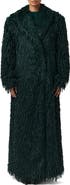 Naked Wardrobe Long Faux Feather Coat