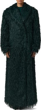 Naked Wardrobe Long Faux Feather Coat