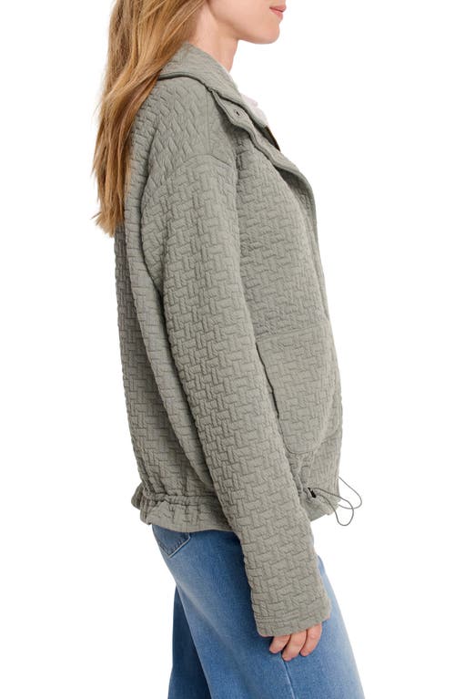 Nz Active By Nic+zoe Throw On Quilted Knit Jacket In Green