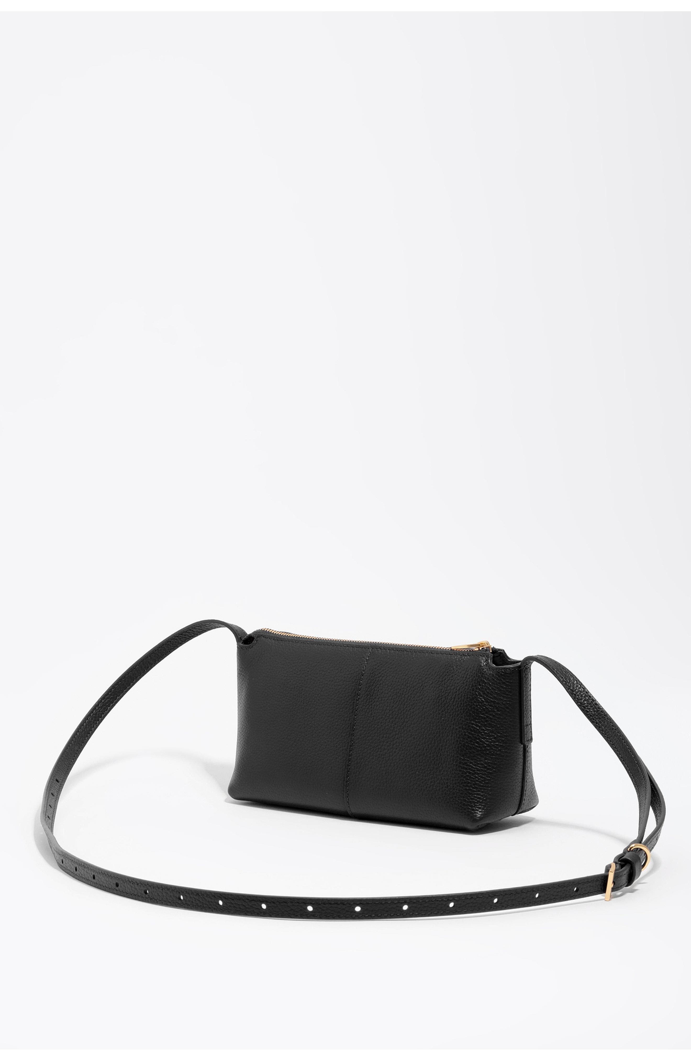 Bimba y Lola Mini Leather Bag, Alternate, color, Black