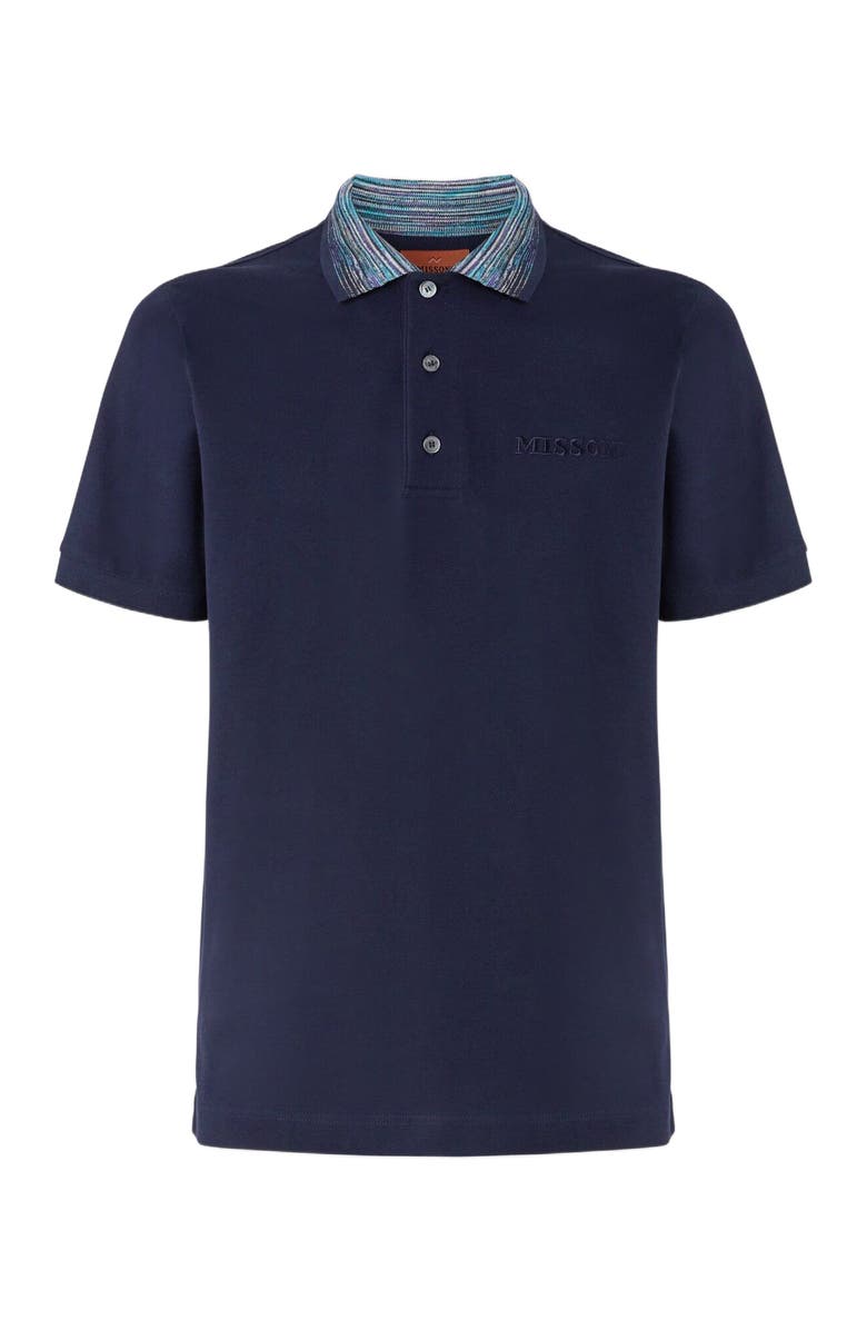 Missoni Cotton Polo Shirt With Slub Collar And Logo Lettering, Alternate, color, 