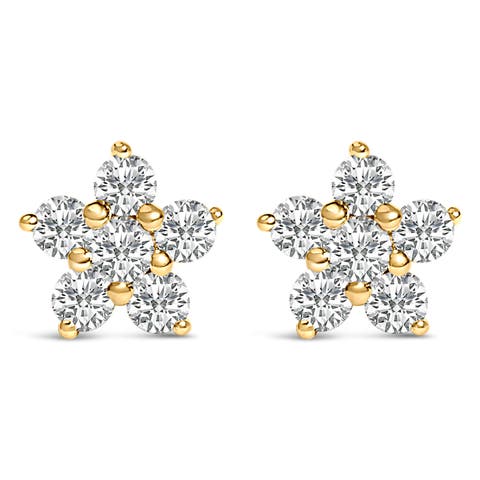 10K Gold 1/2 Cttw Lab Grown Diamond Star Stud Earrings
