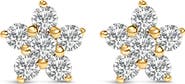 Haus of Brilliance 10K Gold 1/2 Cttw Lab Grown Diamond Star Stud Earrings