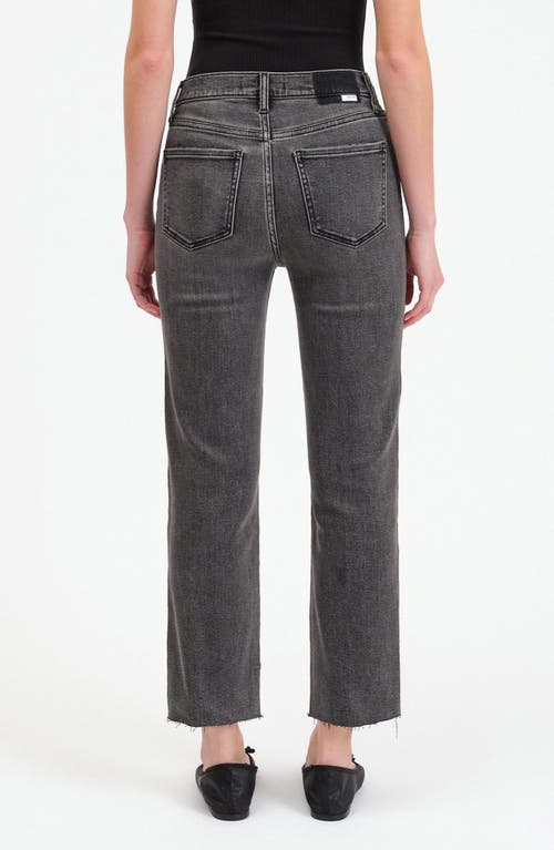 Daze Straight Up Raw Hem High Waist Ankle Straight Leg Jeans