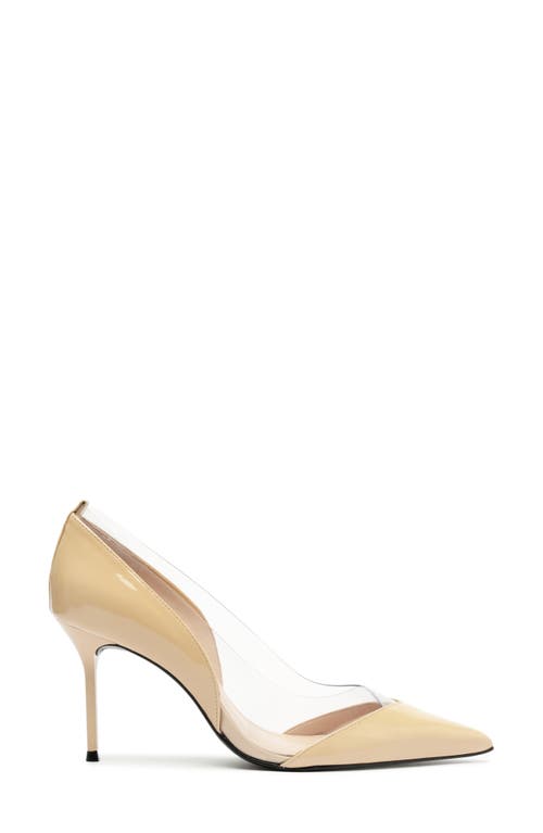 Schutz Andie Pointed Toe Pump In Creamy/transparete