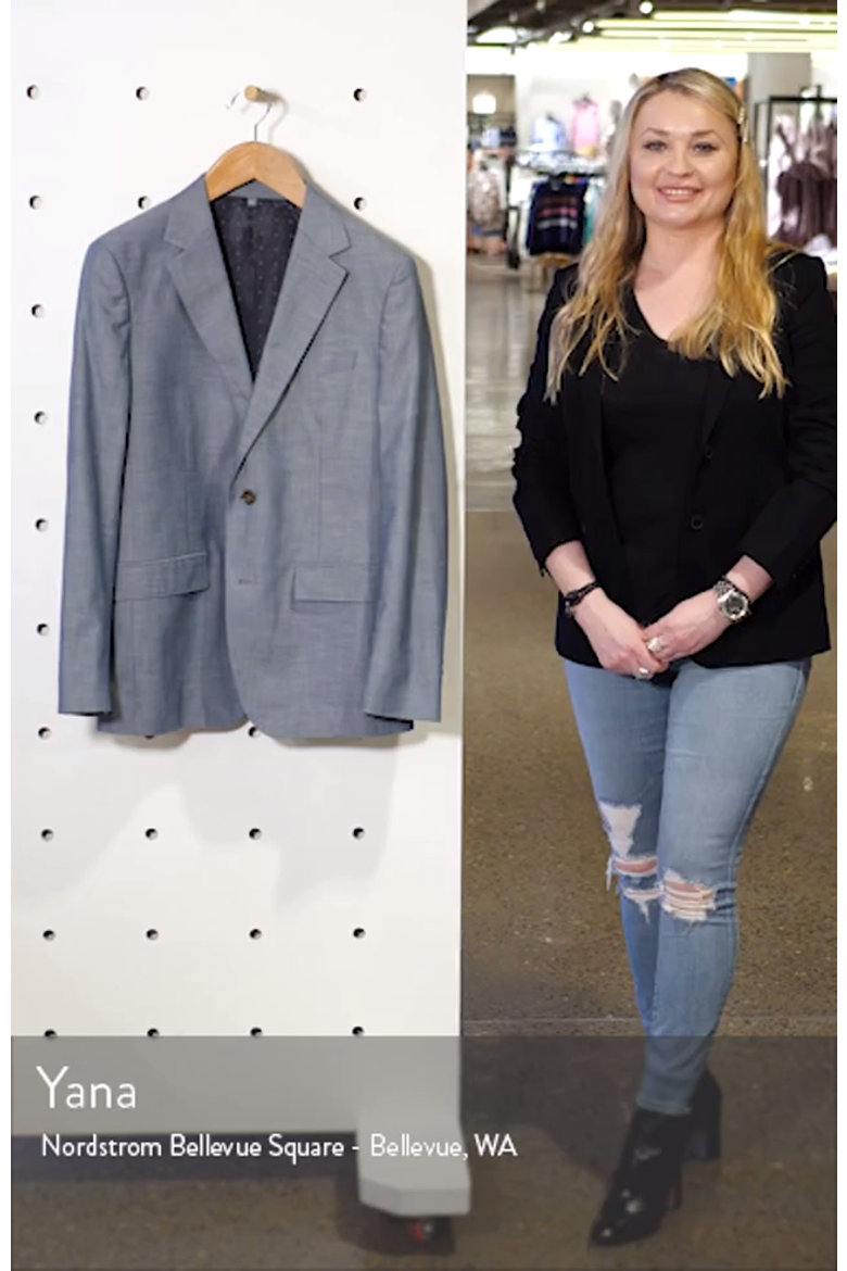 Slim Fit Chambray Cotton Blazer video