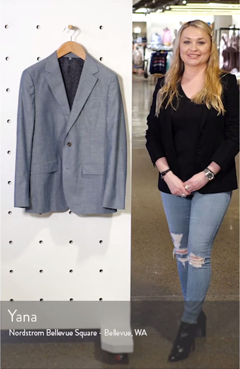 Slim Fit Chambray Cotton Blazer, sales video thumbnail