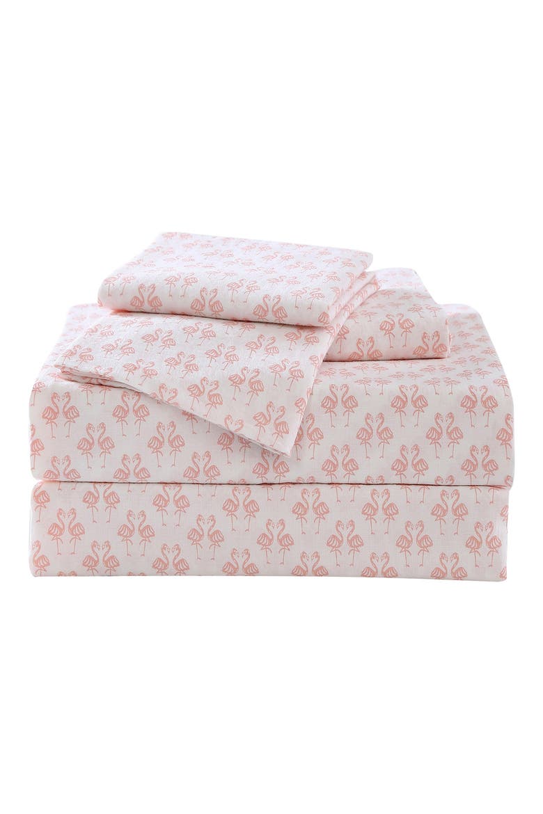 Flamingle 4-Piece Sheet Set, Alternate, color, SORBET