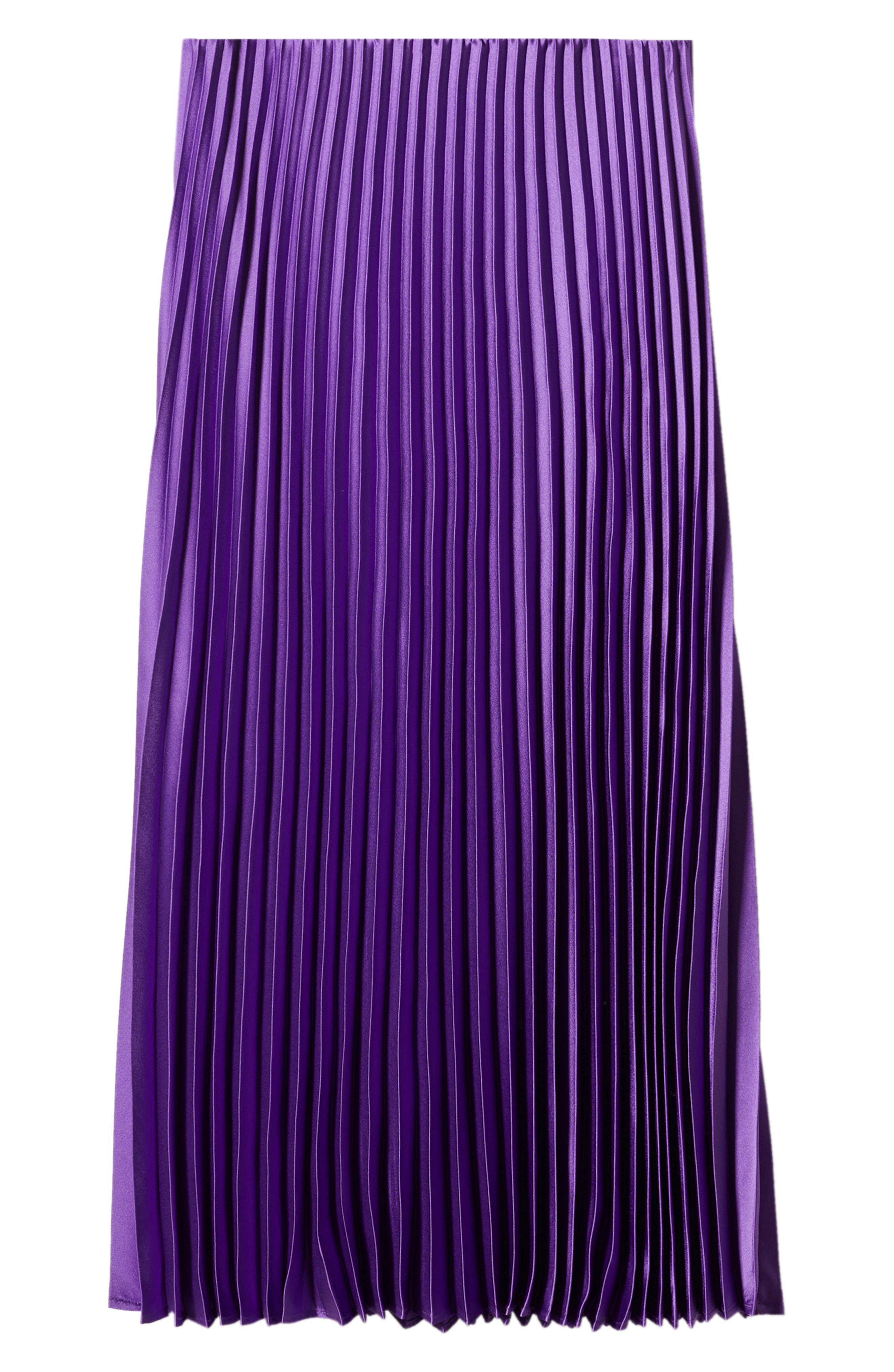 Pleated Satin Skirt