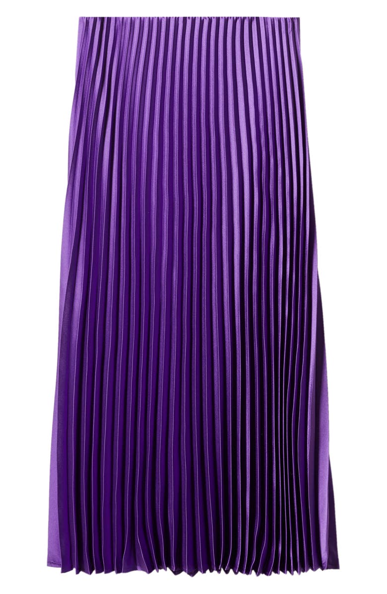 MANGO Pleated Satin Skirt, Main, color, Medium Purple
