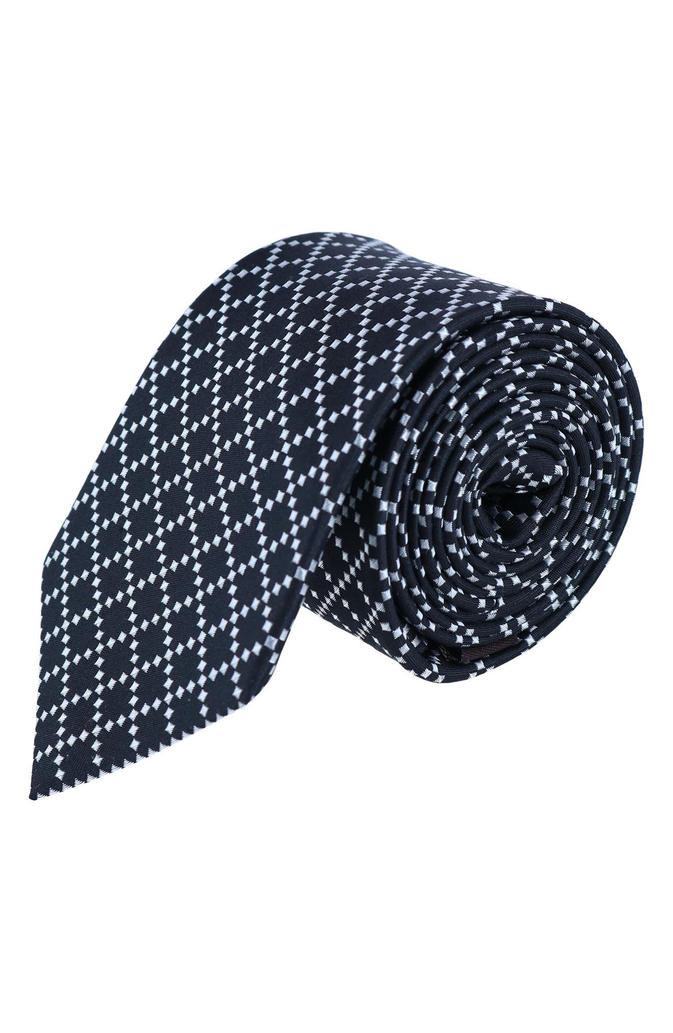 Trafalgar Rowan Geo Pattern Silk Tie