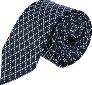 Trafalgar Rowan Geo Pattern Silk Tie