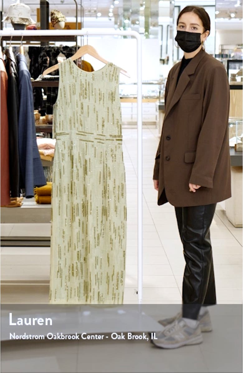 Sequin Mesh Sheath Dress, sales video thumbnail