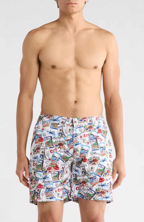 Around The World Hybrid Swim Trunks