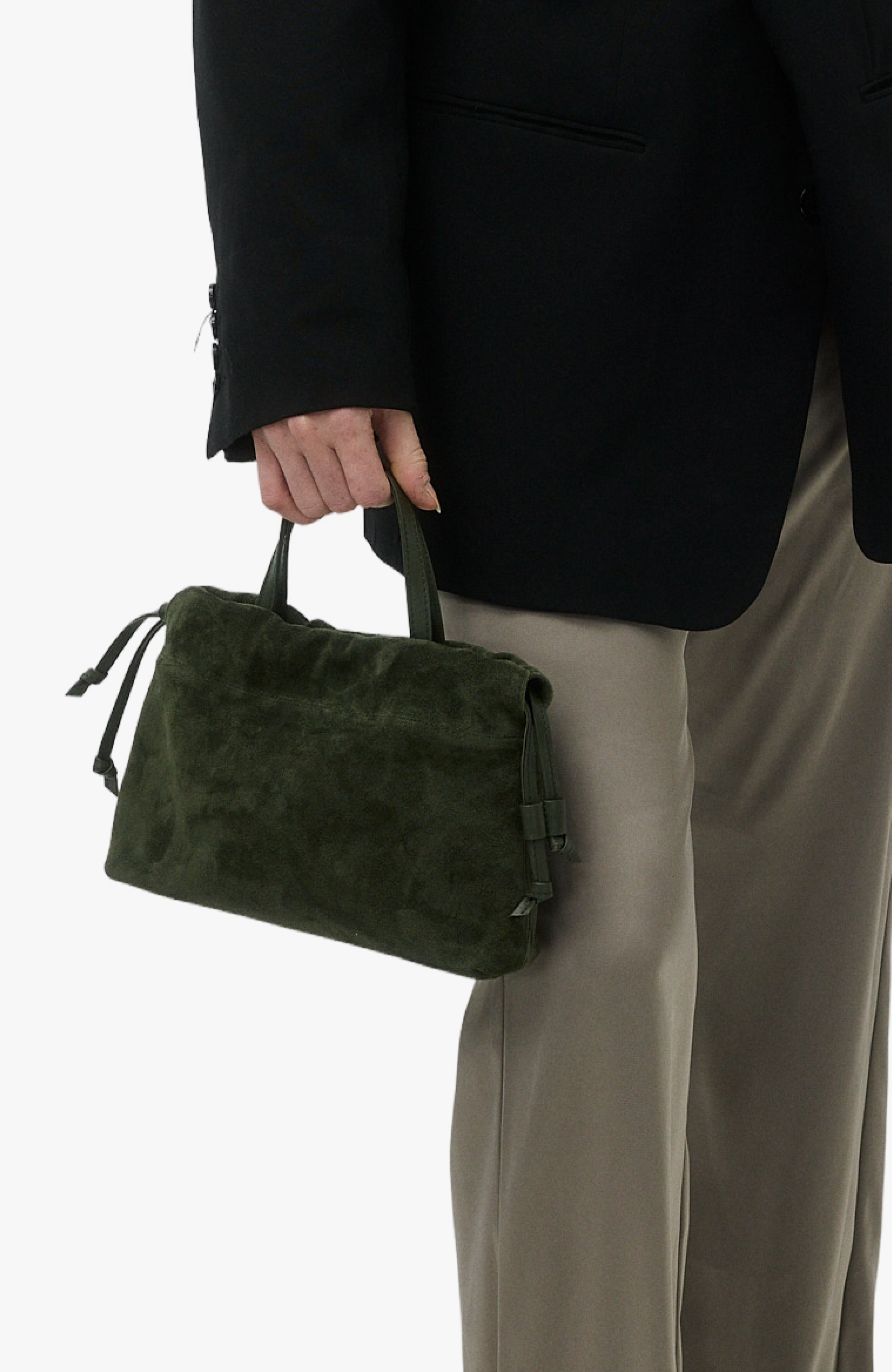 Mini Asisi Convertible Suede Crossbody, Alternate, color, Olive Suede