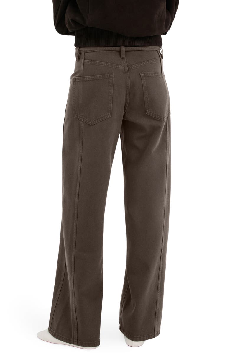 MANGO Belted Wide Leg Jeans, Alternate, color, Chocolate