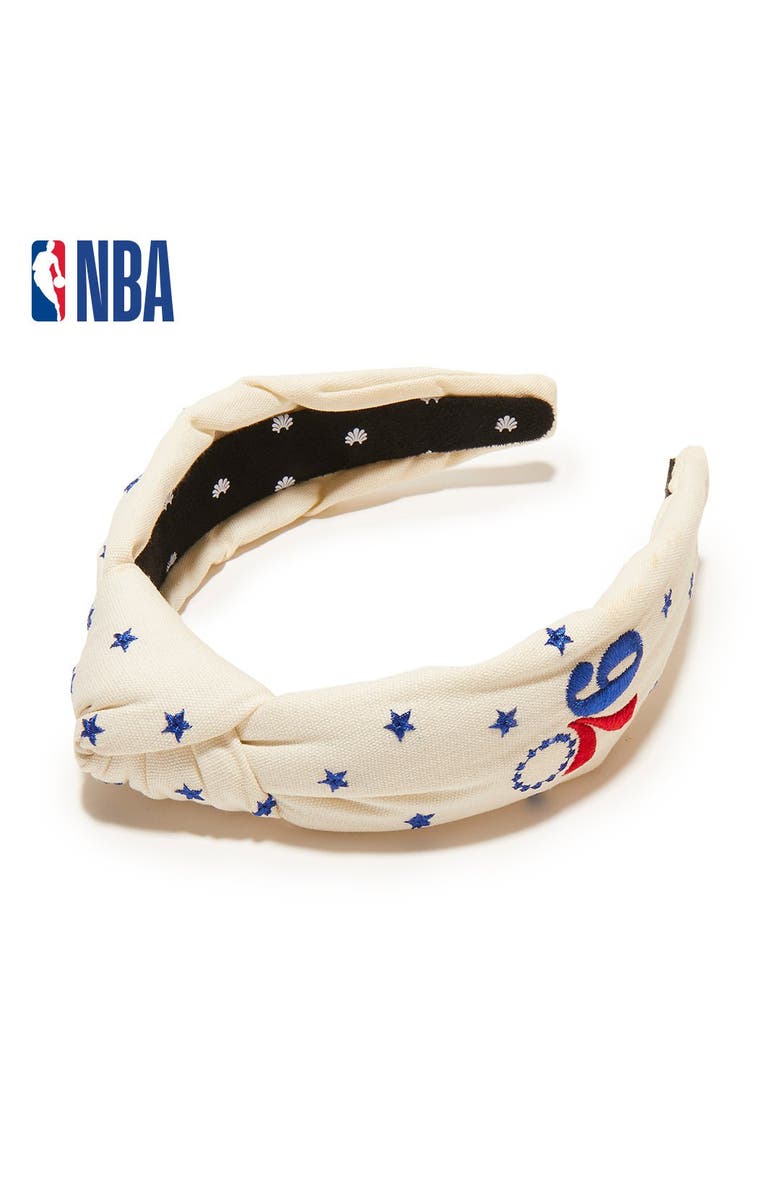 Lele Sadoughi NBA Philadelphia 76Ers Embroidered Headband, Main, color, 