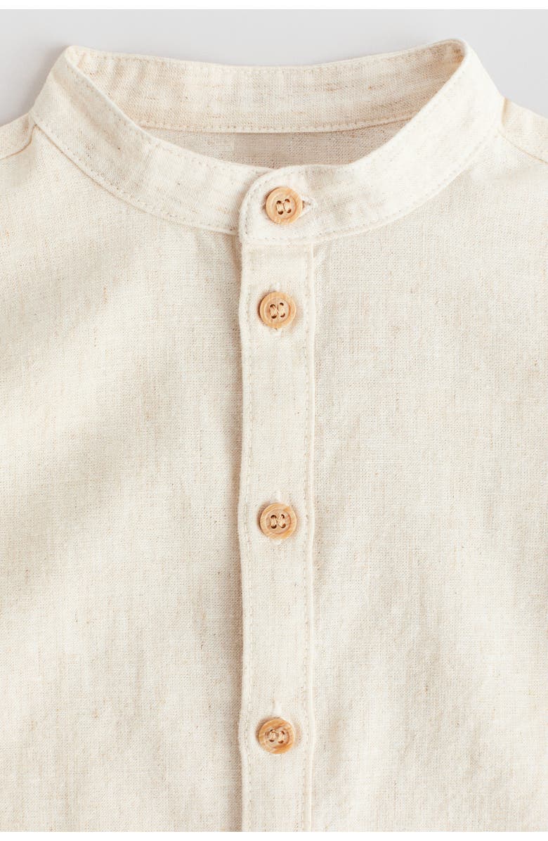 H&M Linen-blend Grandad Shirt, Alternate, color, 