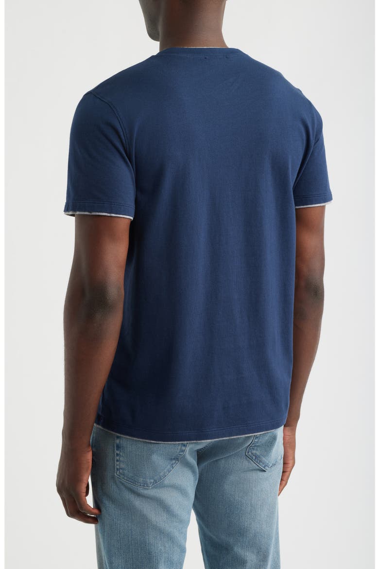 Como Double Layer Crewneck T-Shirt, Alternate, color, DEEP NAVY/HEATHER GREY