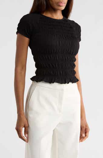 JASON WU Short Sleeve Keyhole Top