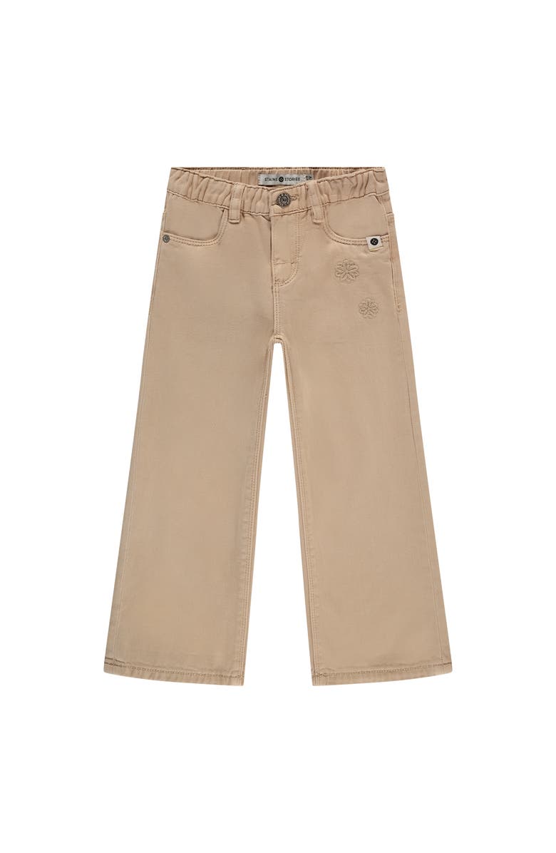 Stains and Stories by Babyface Flower Applique Wide Leg Pant, Main, color, Beige
