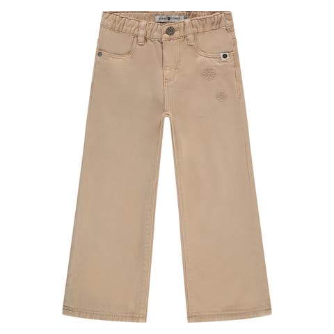 Flower Applique Wide Leg Pant (Toddler, Little Kid & Big Kid)