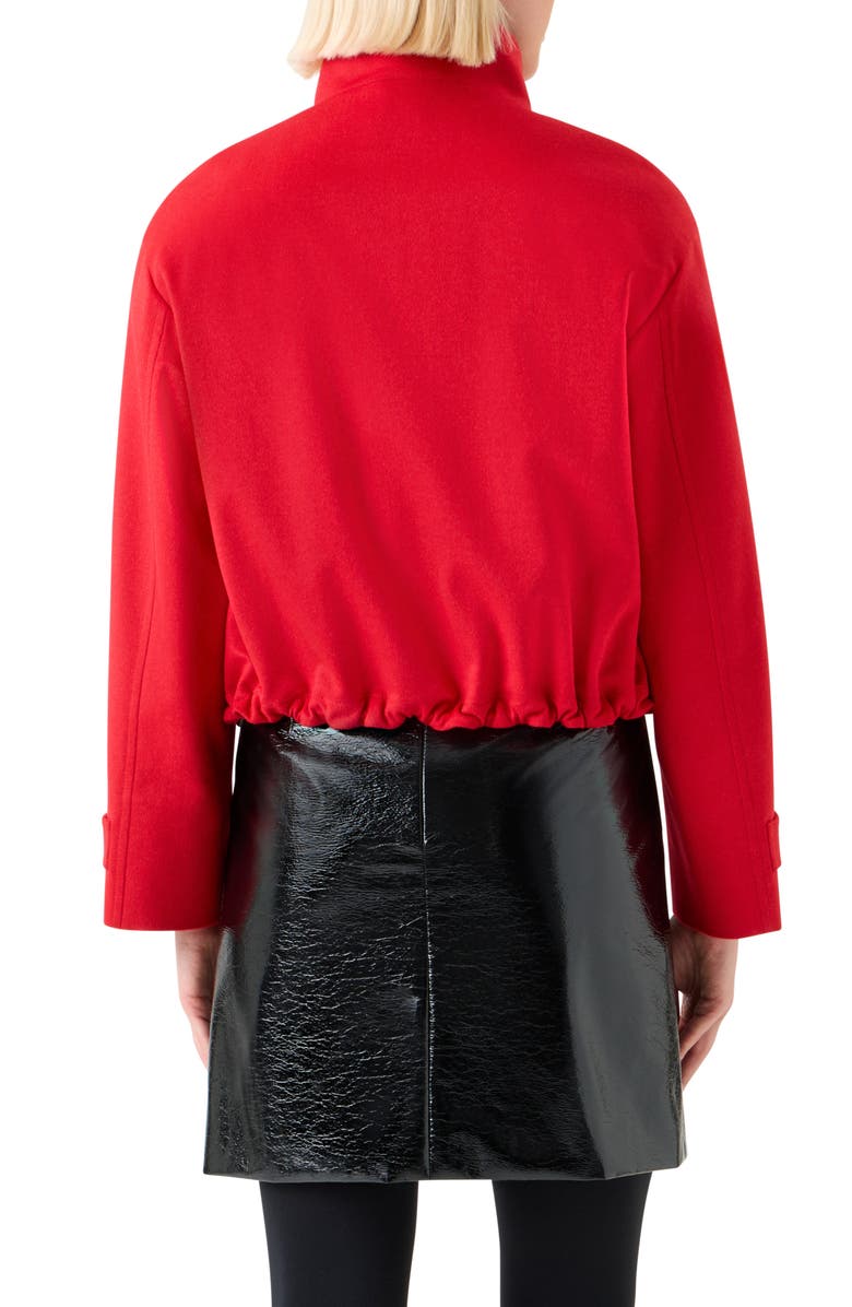 Akris punto Zip Front Stretch Virgin Wool & Cashmere Jacket, Alternate, color, Vermillion