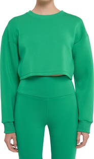 Grey Lab Lounge Wear Crop Crewneck Sweatshirt