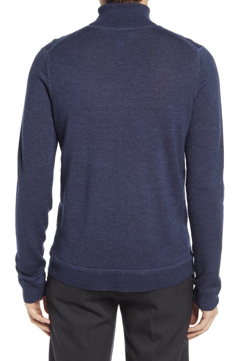 Merino Wool Garment Dye Turtleneck Sweater, Alternate, color, NAVY IRIS